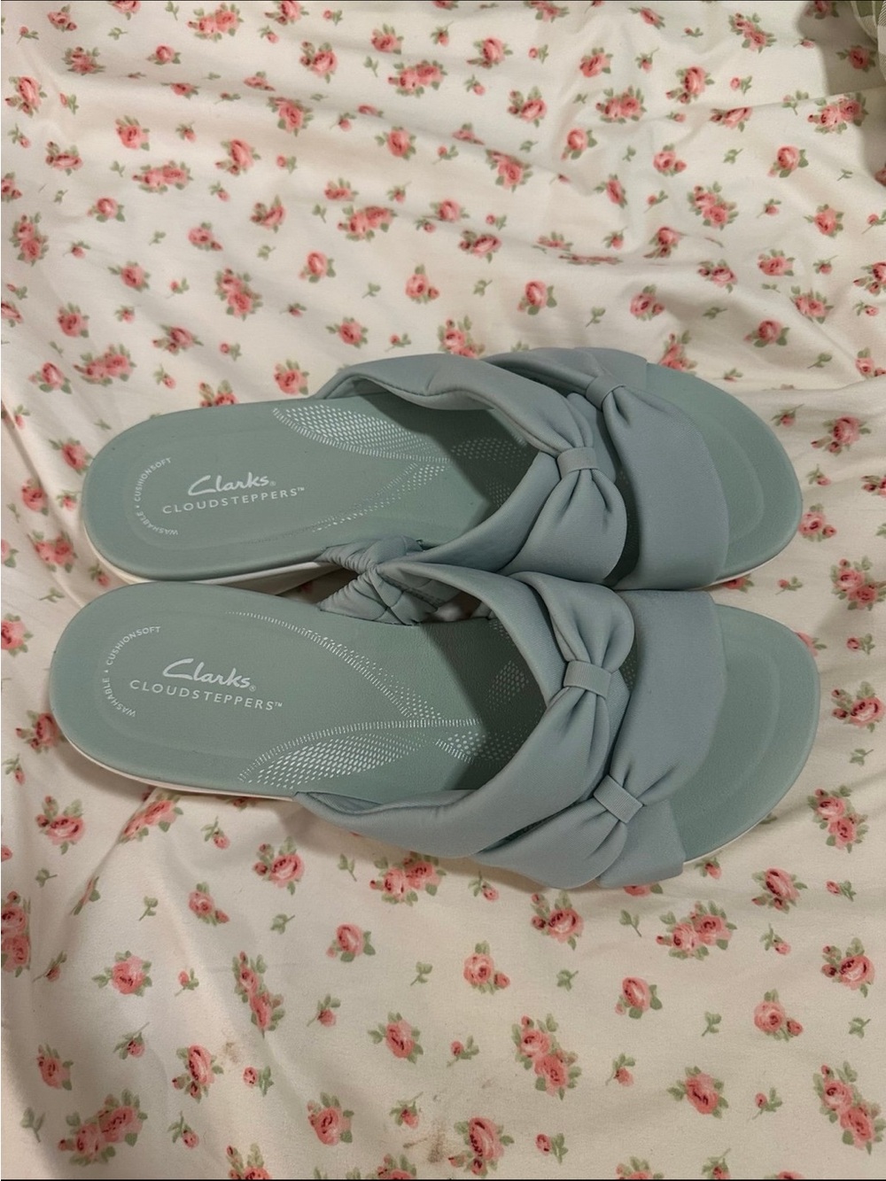 Clarks Cloudsteppers Thong Sandals Women Size 10 Mint Green - Picture 6 of 7
